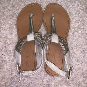 silver and tan forever 21 sandals